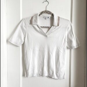 UNIQLO and JW ANDERSON has White Short Sleeve Polo Top